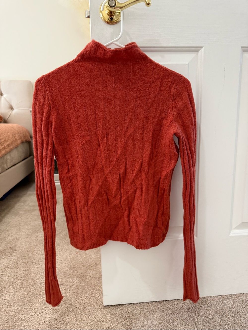 Madewell Rust Ribbed Mock Neck Sweater